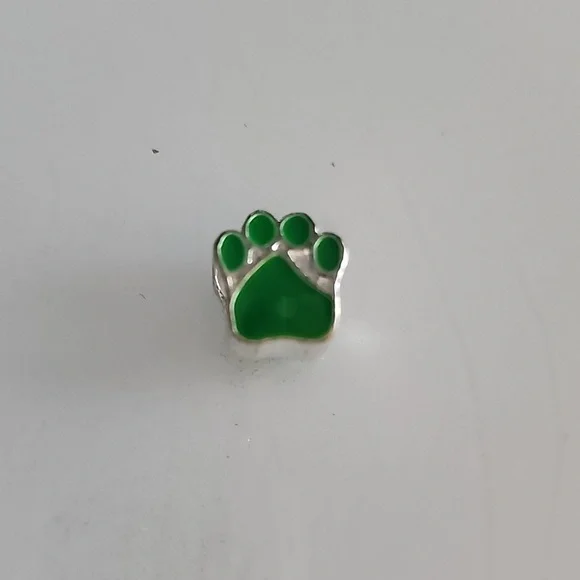 Paw Print Pandora Compatable  Charm Green - Picture 4 of 4